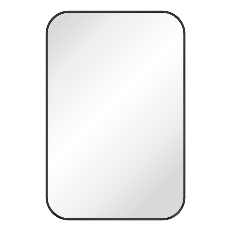 Fienza Tono Matte Black Soft Square Framed Mirror, 600 x 900mm