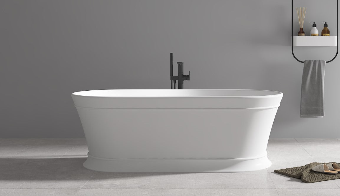 Ovia 1700mm Federation Hampton Gloss White Freestanding Bath