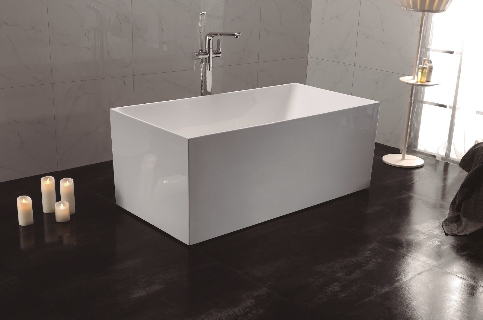 1700mm Orta Free Standing Bath Tub Multi Fit White