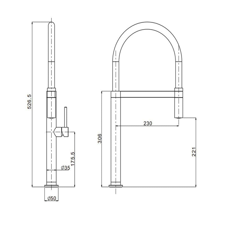 Aquato Brushed Nickel Pull Out Kitchen Mixer