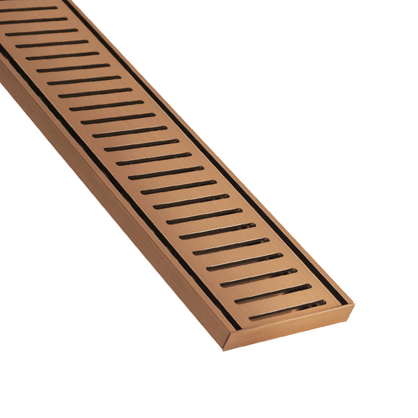 Lauxes NXT14 100 x 14mm Linear Drain Kit - Copper - 1m, 1.6m & 2m