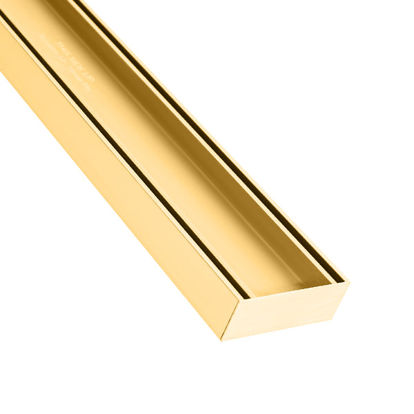 Lauxes Tile Insert Plus 100 x 35mm Linear Drain Kit - Gold - 1m, 1.6m & 2m