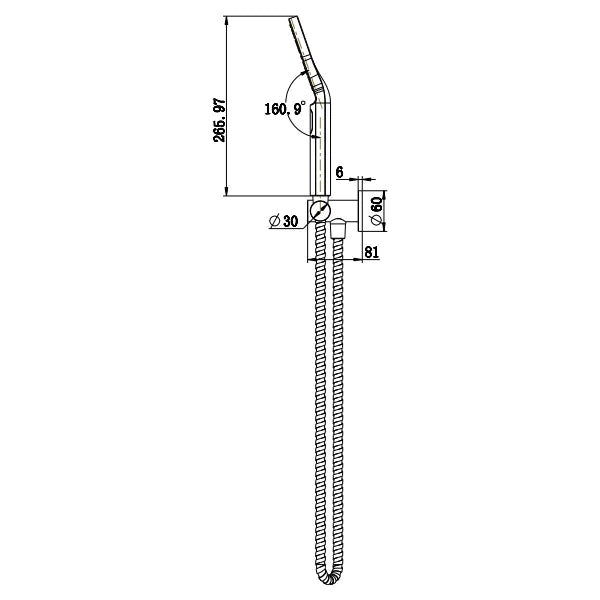Ovia Matte Black Milan Slim Microphone Hand Shower on Swivel Bracket Single Function