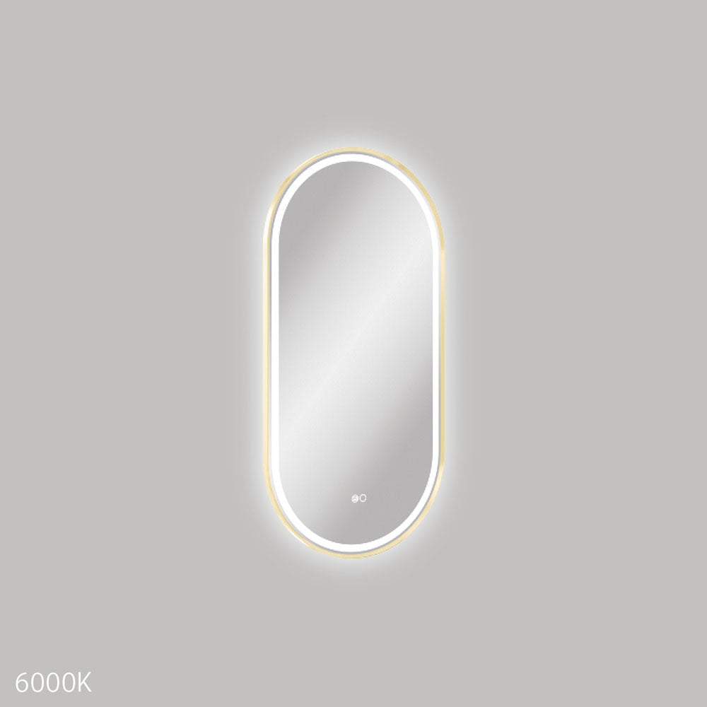 Fienza Empire LED Urban Brass Framed Mirror, 600 x 1200mm