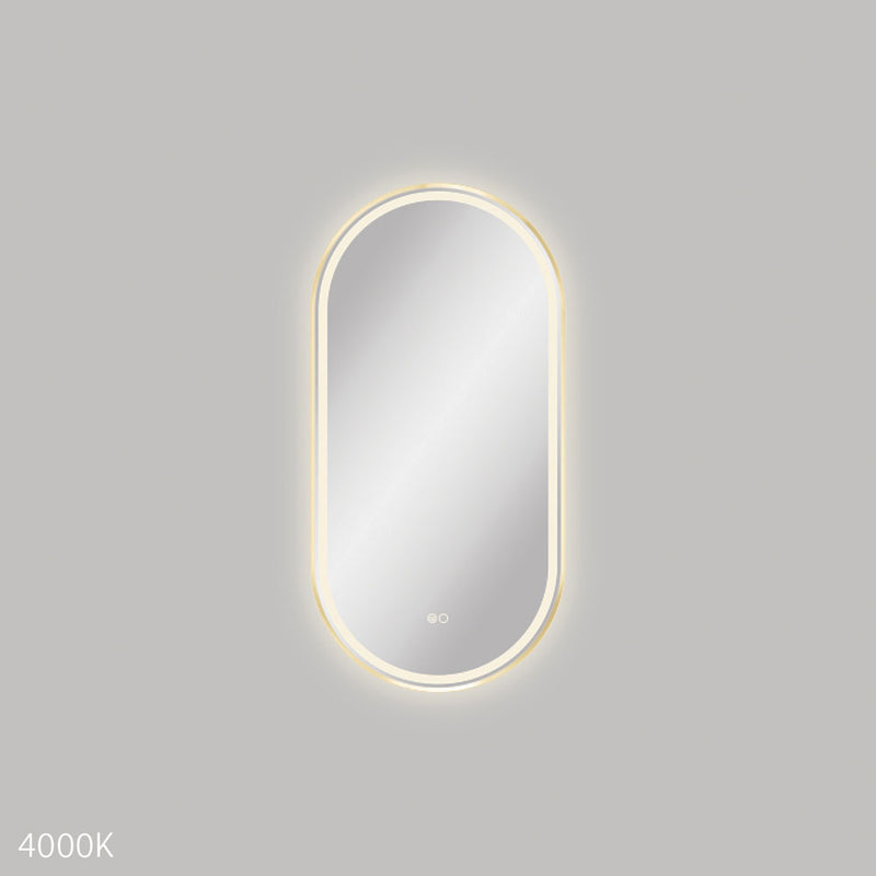 Fienza Empire LED Urban Brass Framed Mirror, 600 x 1200mm