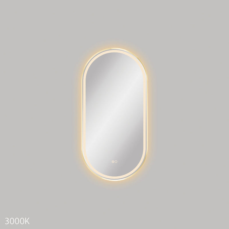 Fienza Empire LED Urban Brass Framed Mirror, 600 x 1200mm