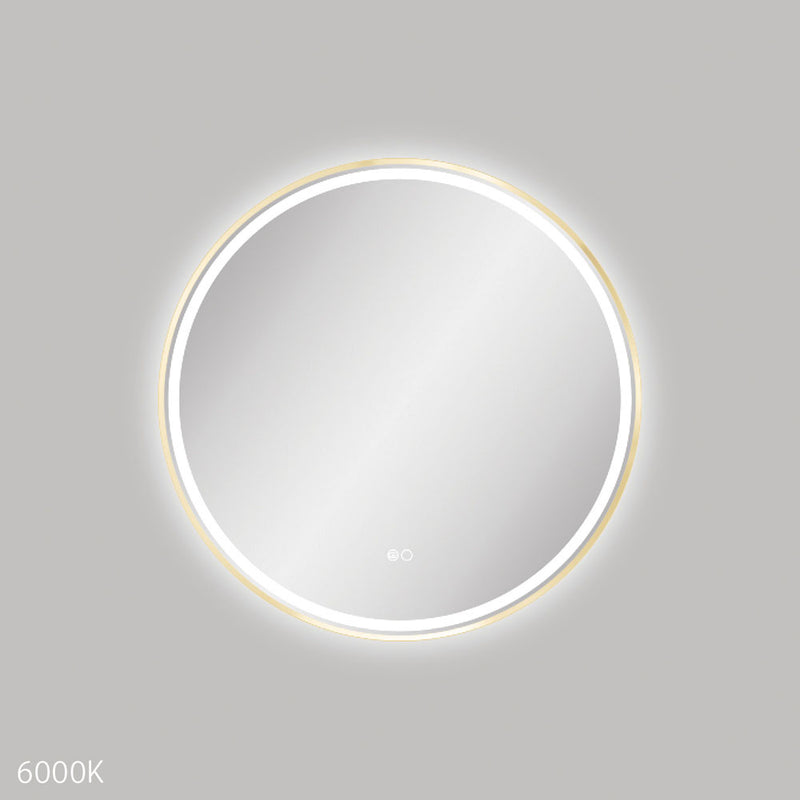 Fienza Reba LED Urban Brass Framed Mirror, 900mm