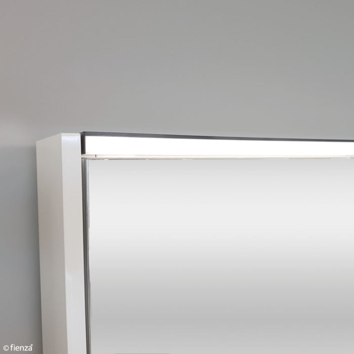 900 LED Mirror Cabinet with Gloss White Side Panels