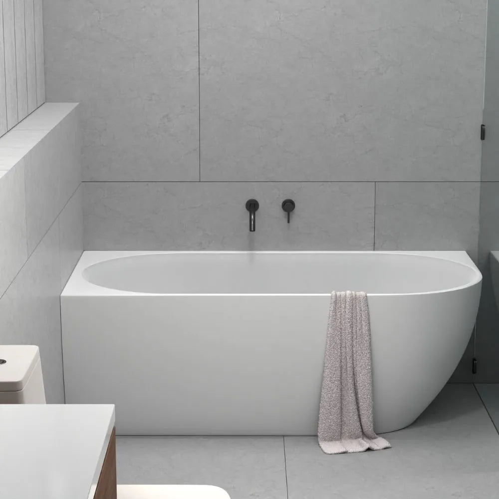 Ovia Vienna 1500mm Left Hand Corner Bath Tub Matte White