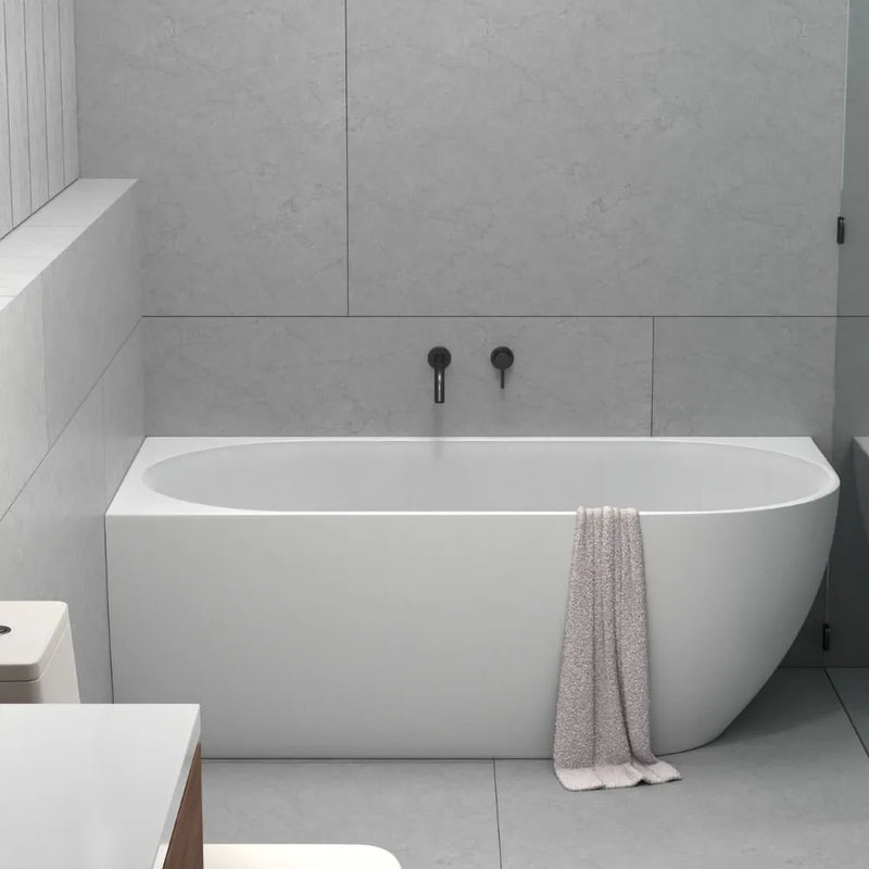 Ovia Vienna 1400mm Left Hand Corner Bath Tub Matte White