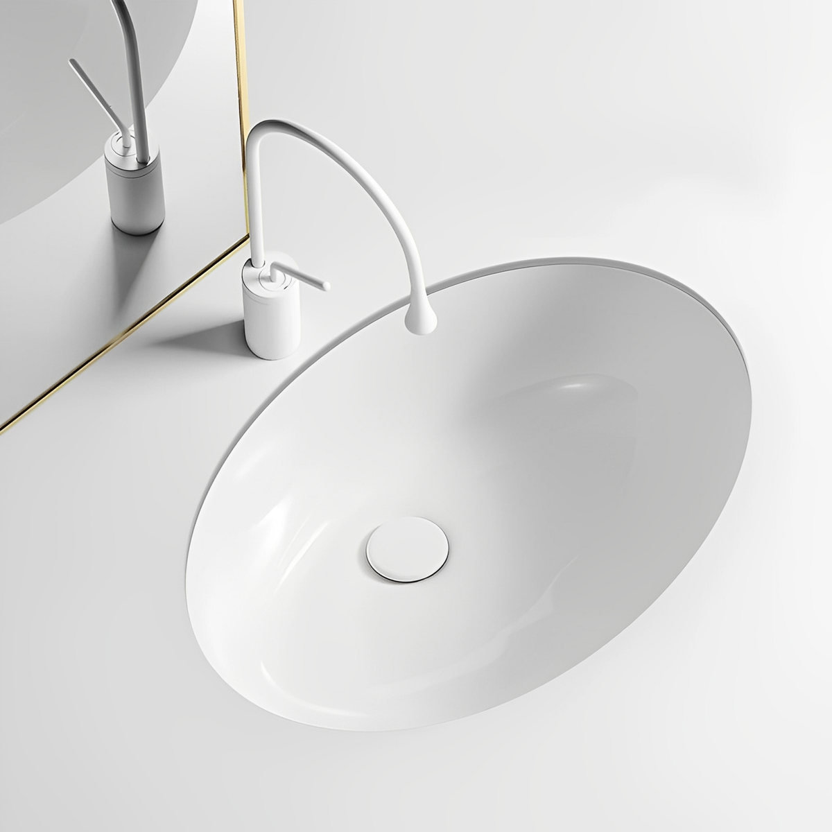 Lukka Elipps 470mm Undermount Basin - Gloss White - product image