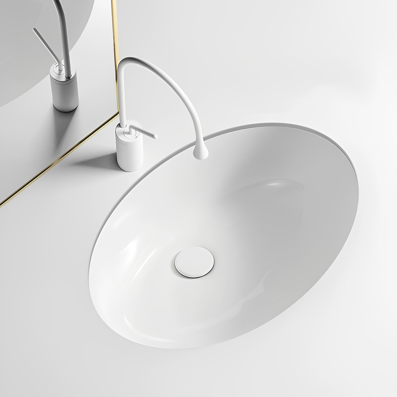 Lukka Elipps 470mm Undermount Basin - Gloss White - product image