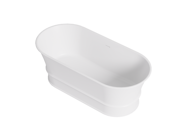 Lukka Harold 1500mm Freestanding Solid Surface Bath - Matte White - product image