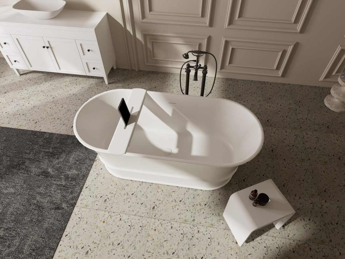 Lukka Harold 1700mm Freestanding Solid Surface Bath - Matte White - product image