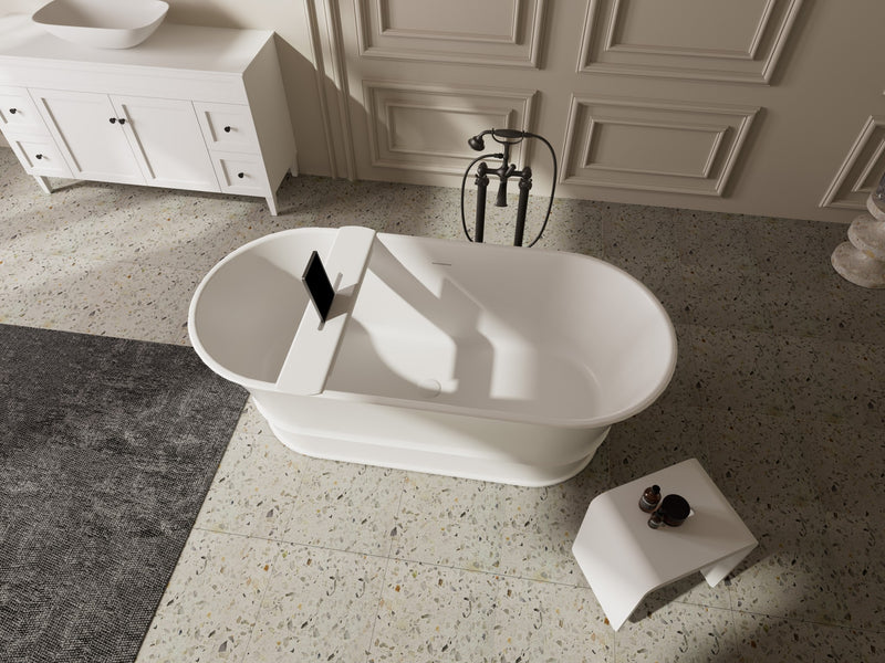 Lukka Harold 1700mm Freestanding Solid Surface Bath - Matte White - product image