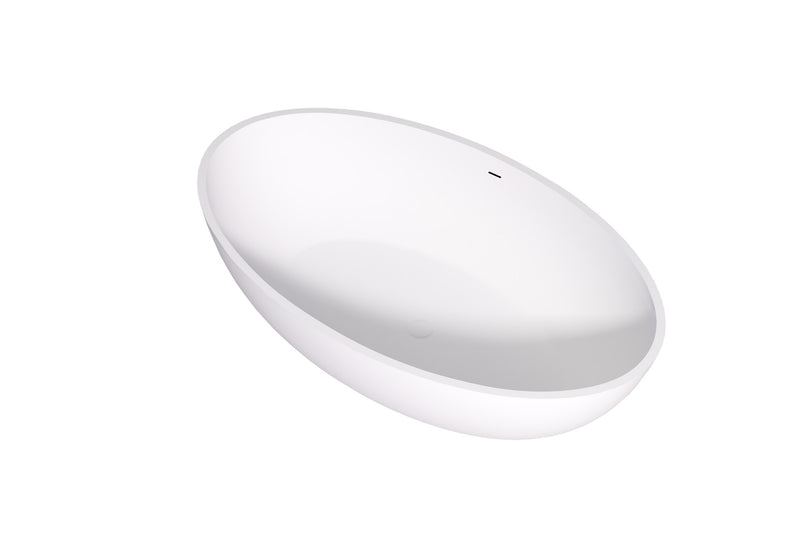 Lukka Kirra Cone 1760mm Freestanding Solid Surface Bath - Matte White - product image