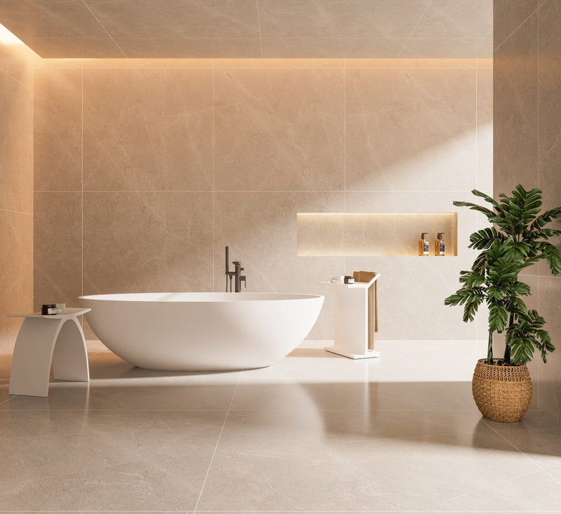 Lukka Kirra Cone 1760mm Freestanding Solid Surface Bath - Matte White - product image