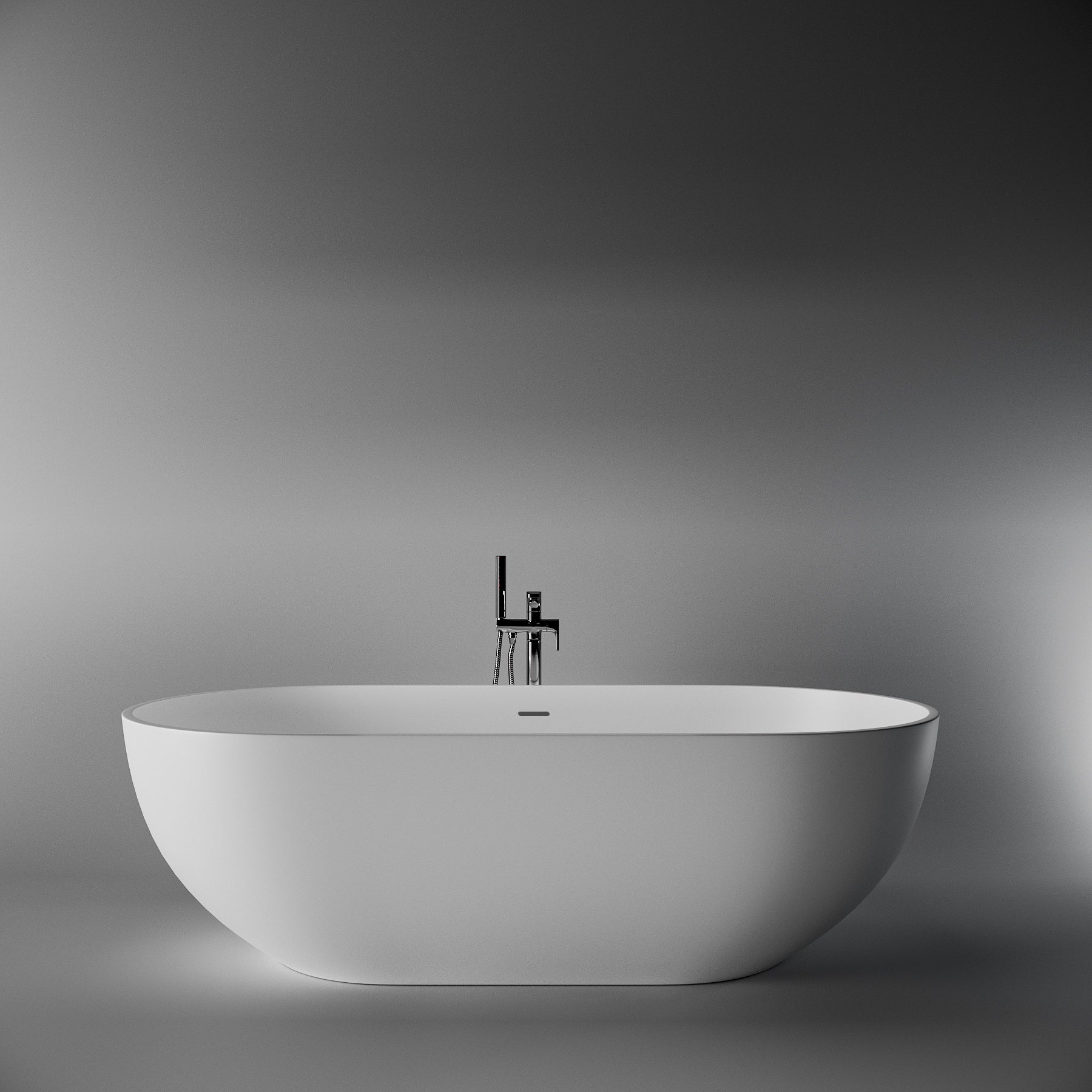 Lukka Kirra 1500mm Freestanding Solid Surface Bath - Matte White - product image
