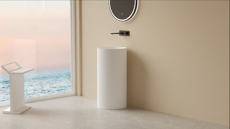 Lukka Olley 450mm Pedestal Basin - Matte White - product image