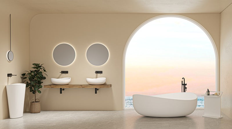 Lukka Waverton 1800mm Freestanding Solid Surface Bath - Matte White - product image