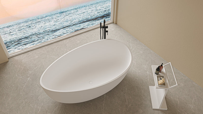 Lukka Waverton 1800mm Freestanding Solid Surface Bath - Matte White - product image