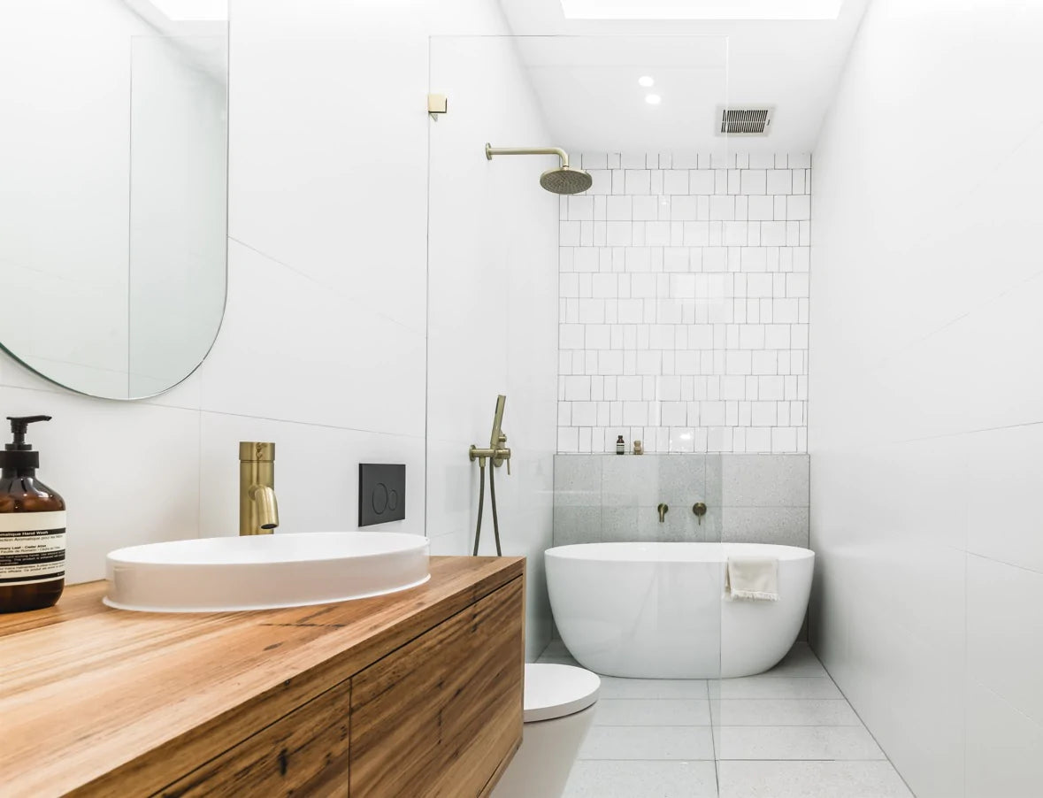 Meir Round Wall Mounted Shower Arm 400mm PVD Tiger Bronze