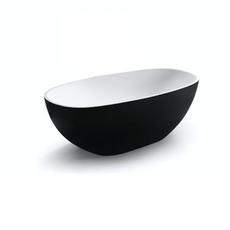 1700x810x590mm Stella Oval Bathtub Freestanding Acrylic Matt Black & Matt White Bath tub NO Overflow