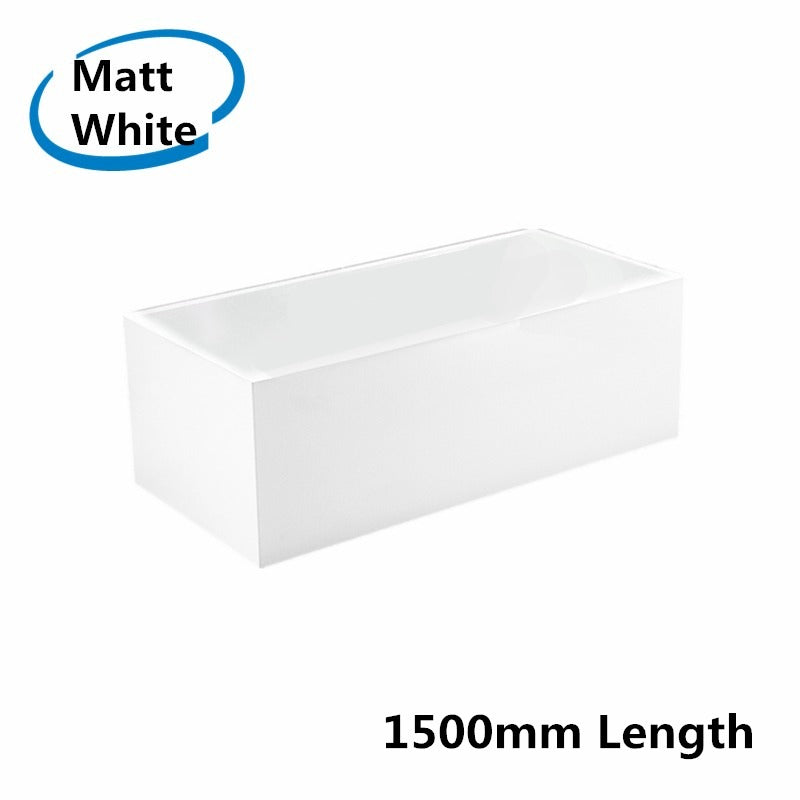 1500x730x580mm Theo Bathtub Multi fit Corner Back to Wall Freestanding Acrylic Matt White Bath tub NO Overflow
