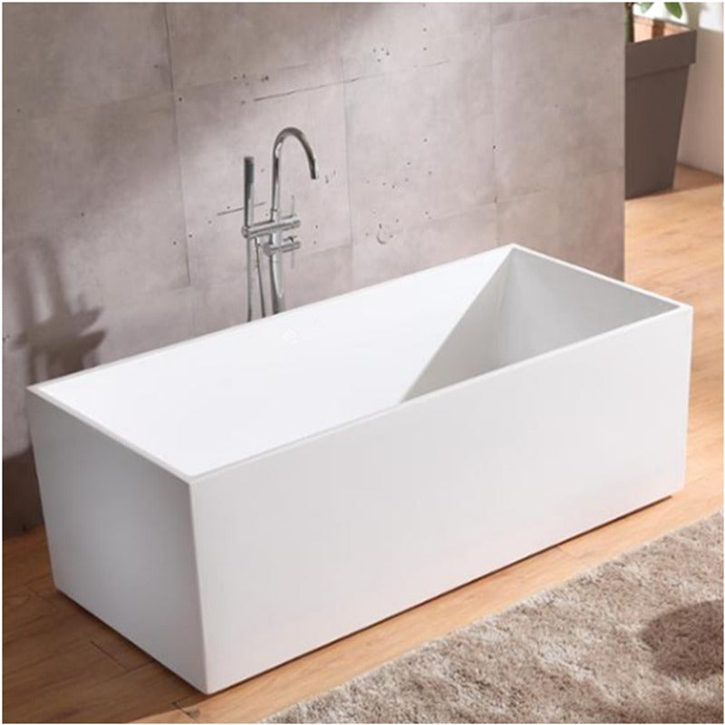 1500x730x580mm Theo Bathtub Multi fit Corner Back to Wall Freestanding Acrylic Matt White Bath tub NO Overflow