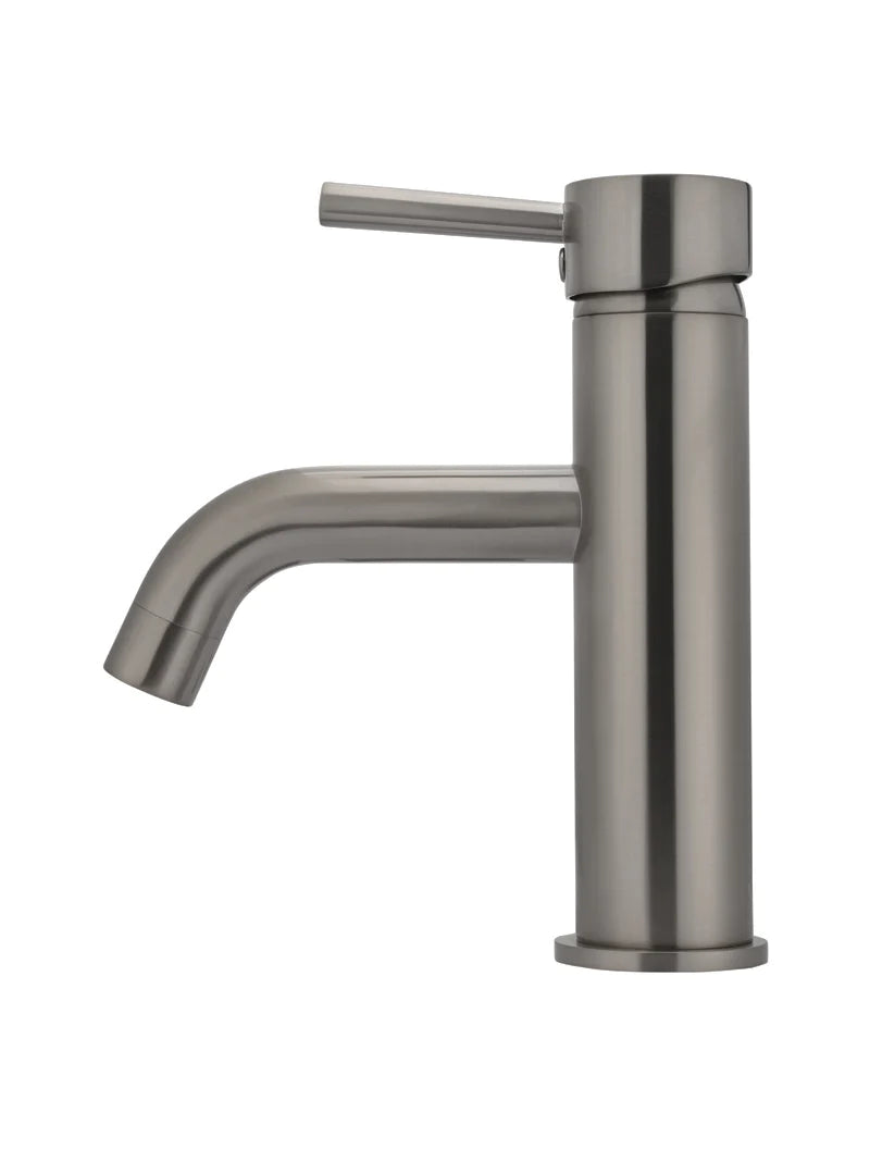 Meir Round Basin Mixer with Curved Spout - Shadow