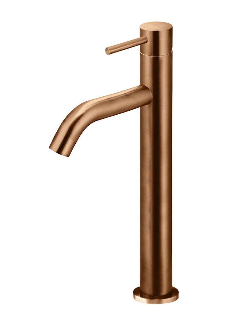 Meir Piccola Tall Basin Mixer Tap with 13mm Spout, Lustre Bronze