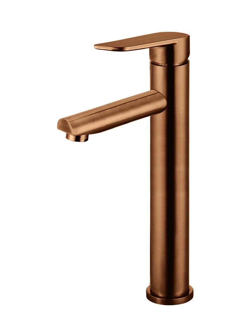 Meir Round Paddle Tall Basin Mixer, Lustre Bronze