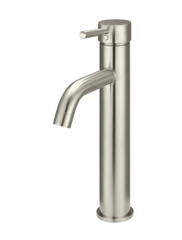 Meir Round Tall Curved Basin Mixer Brushed Nickel