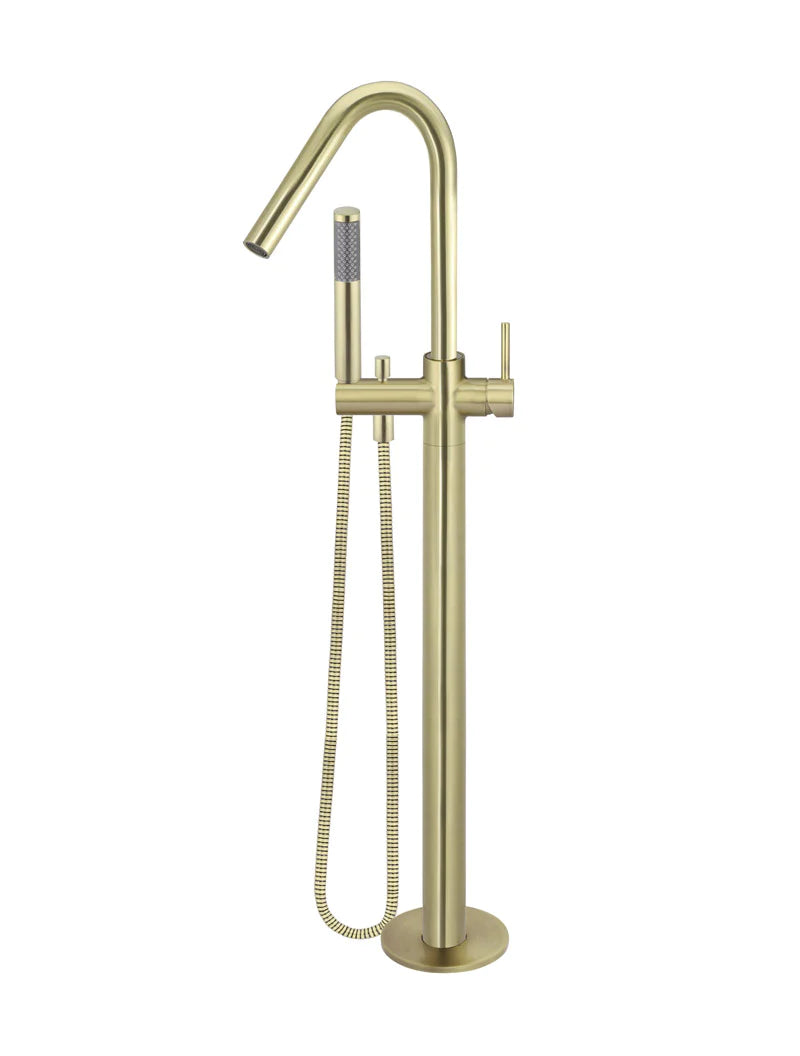Meir Freestanding Round Bath Mixer with Hand Spray Tiger Bronze
