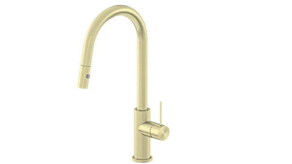 Nero Mecca Pull Out Sink Mixer With Vegie Spray Brushed Gold