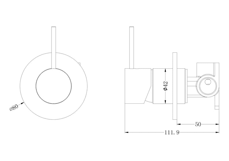 Nero Mecca Shower Mixer Handle Up Chrome