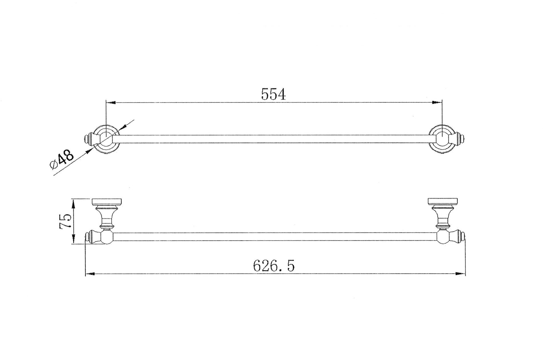 Modern National Medoc Single Towel Rail Chrome