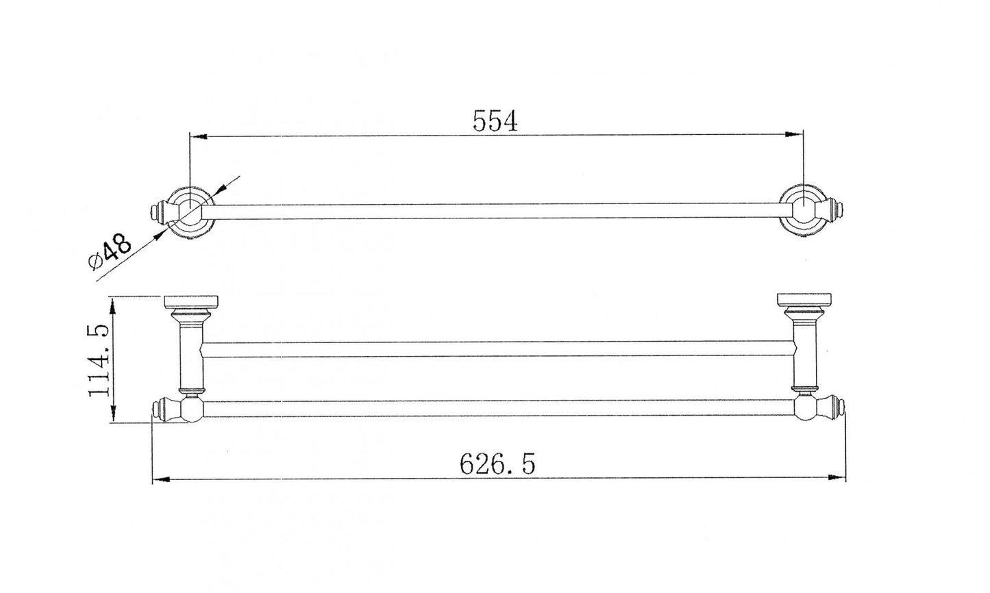 Modern National Medoc Double Towel Rail PVD Brushed Bronze Gold
