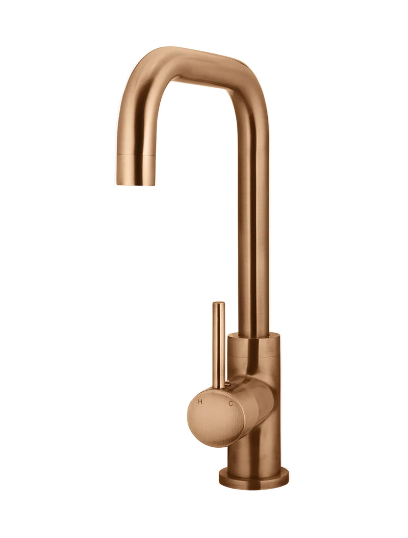Meir Round Kitchen Mixer Tap, Lustre Bronze