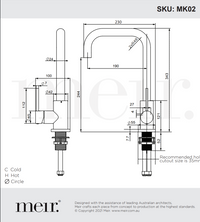 Meir Round Kitchen Mixer Tap - Matte Black