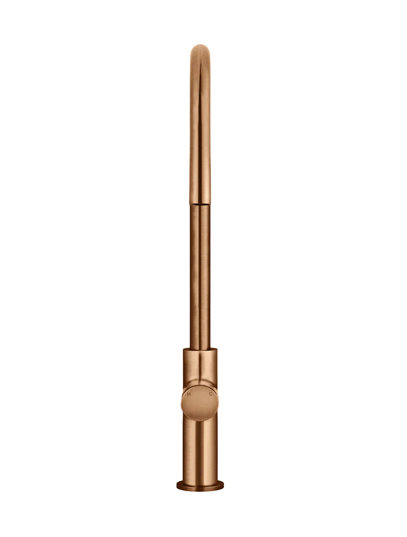Meir Round Pinless Piccola Pull Out Kitchen Mixer Tap, Lustre Bronze
