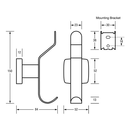 Metlam Coat Hook - Ss Satin Finish