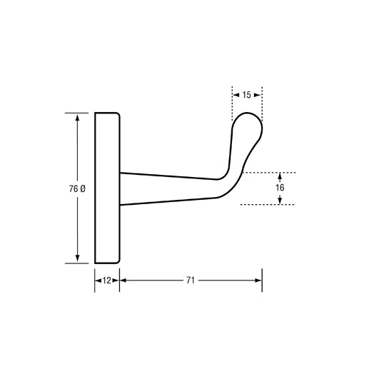 Metlam Concealed Fix Hd Coat Hook - Ss Satin Finish