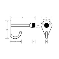 Metlam Coat Hook - Bright Chrome