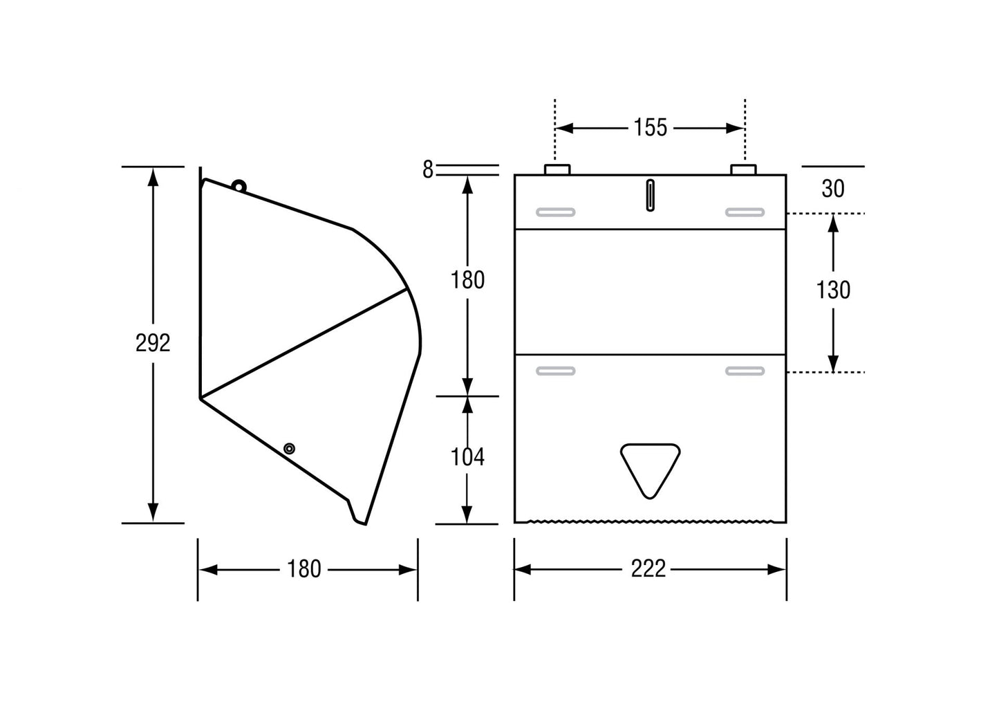 Metlam Paper Towel Roll Dispenser - Ss 190mm