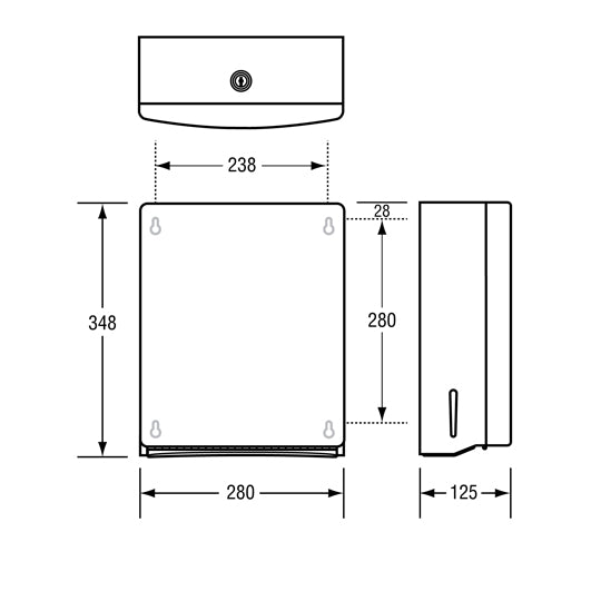 Metlam Paper Towel Dispenser - White Powder Coat