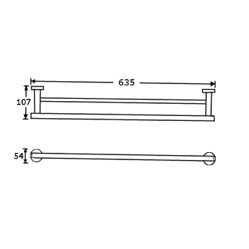 Metlam Designer Black - Double Towel Rail