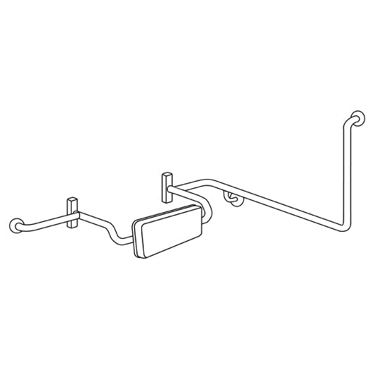 Metlam Lh & Rh 90° Grab Rail & Vandal Proof Backrest Set