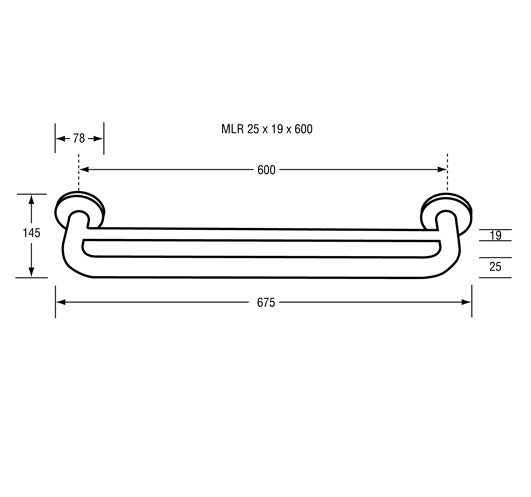 Metlam 25mm &32mm Combined Grab Rail & Towel Rail