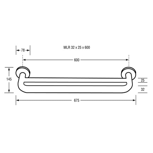 Metlam 25mm &32mm Combined Grab Rail & Towel Rail